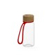 Trinkflasche Natural klar-transparent inkl. Strap 0,4 l - transparent/schwarz